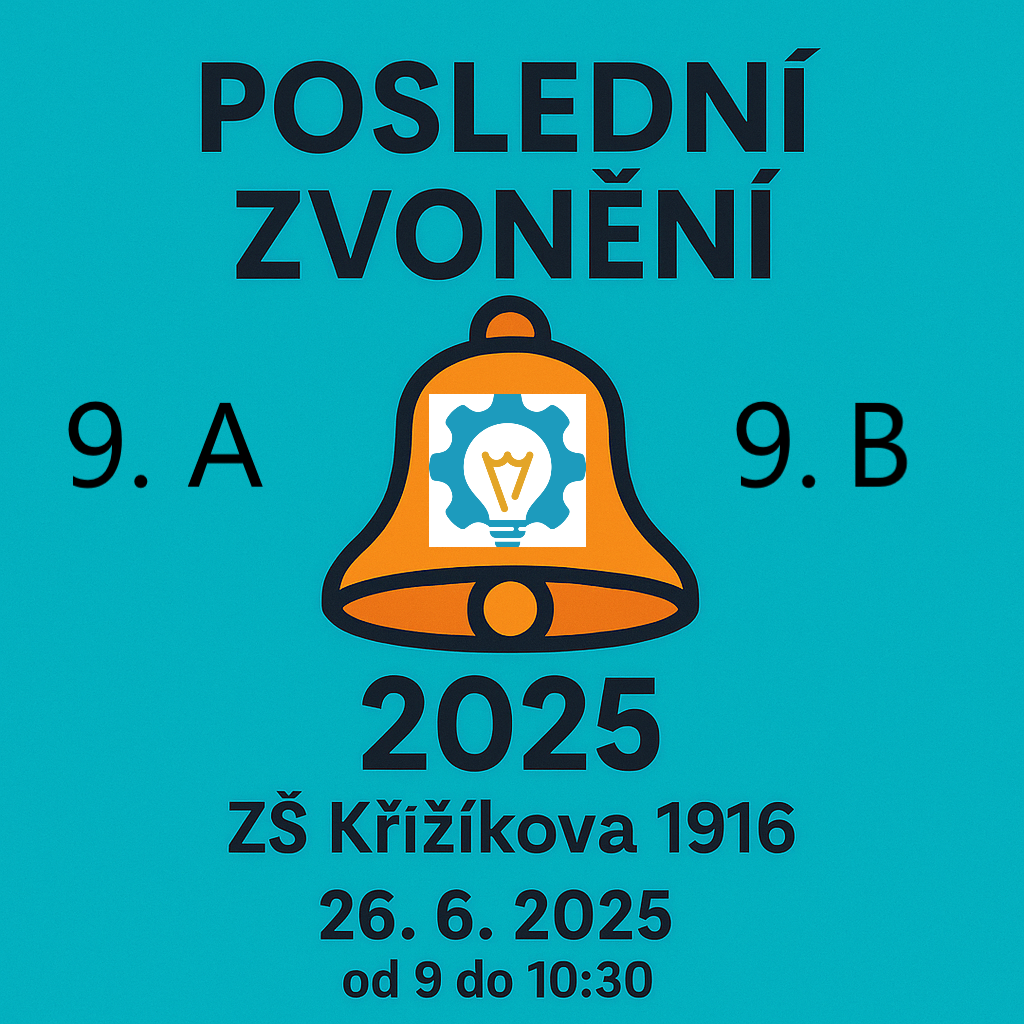 Všechny přátele školy zveme na poslední zvonění devátých tříd.